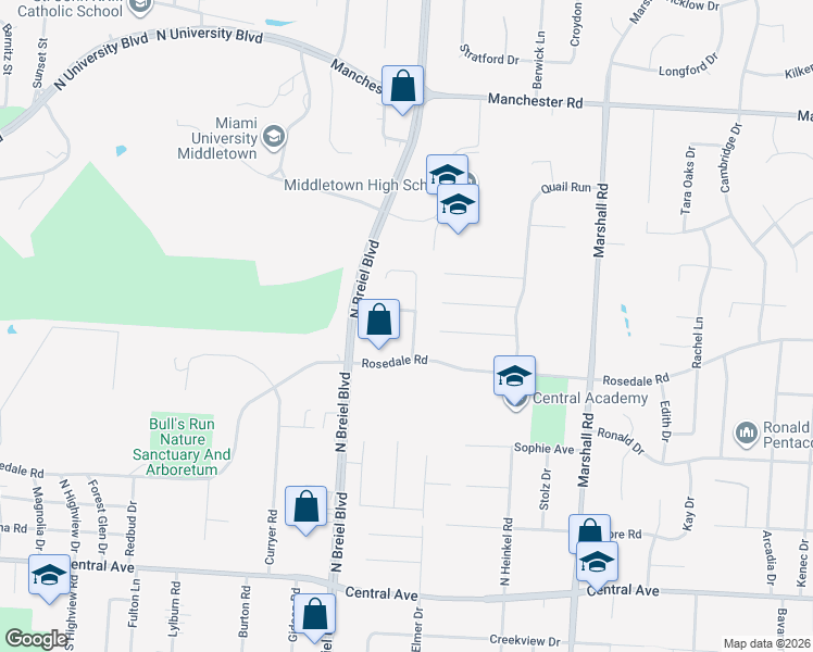 map of restaurants, bars, coffee shops, grocery stores, and more near 312 Sharon Court in Middletown