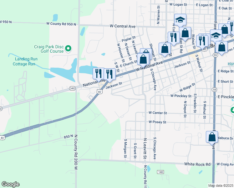 map of restaurants, bars, coffee shops, grocery stores, and more near 900-960 West Knight Street in Brazil