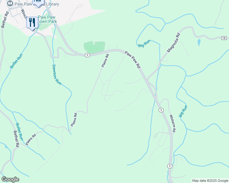 map of restaurants, bars, coffee shops, grocery stores, and more near 448 Elise Lane in Paw Paw