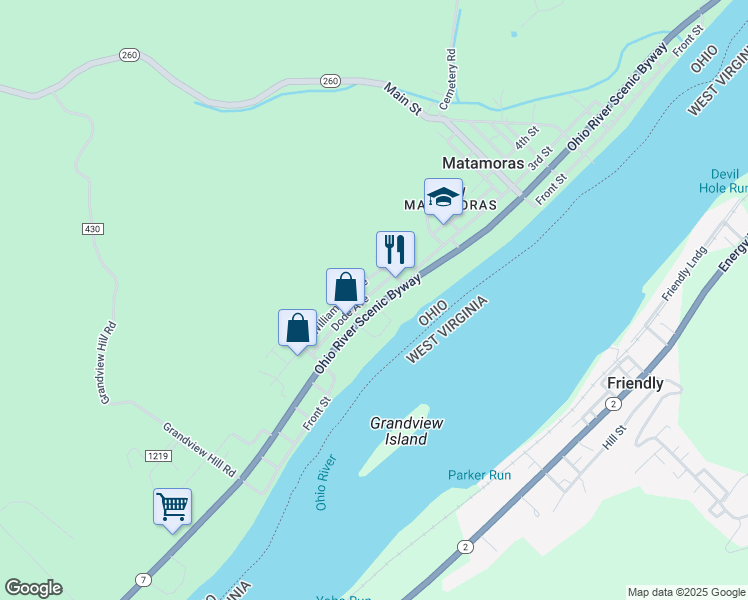 map of restaurants, bars, coffee shops, grocery stores, and more near in Matamoras