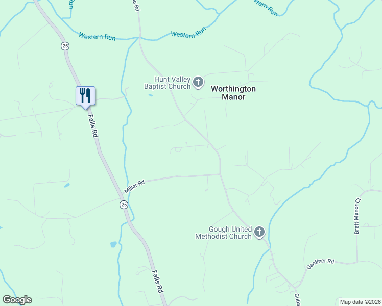 map of restaurants, bars, coffee shops, grocery stores, and more near 14324 Cuba Road in Cockeysville