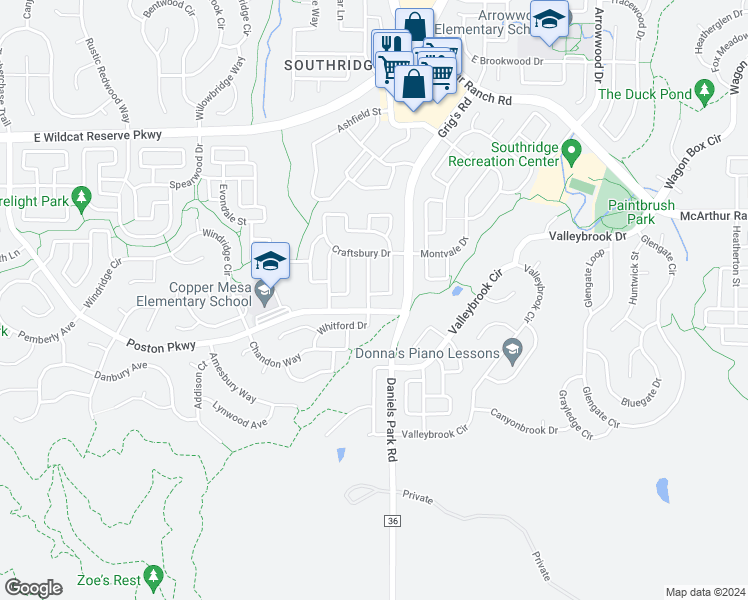 map of restaurants, bars, coffee shops, grocery stores, and more near 10868 Hickory Ridge Lane in Littleton