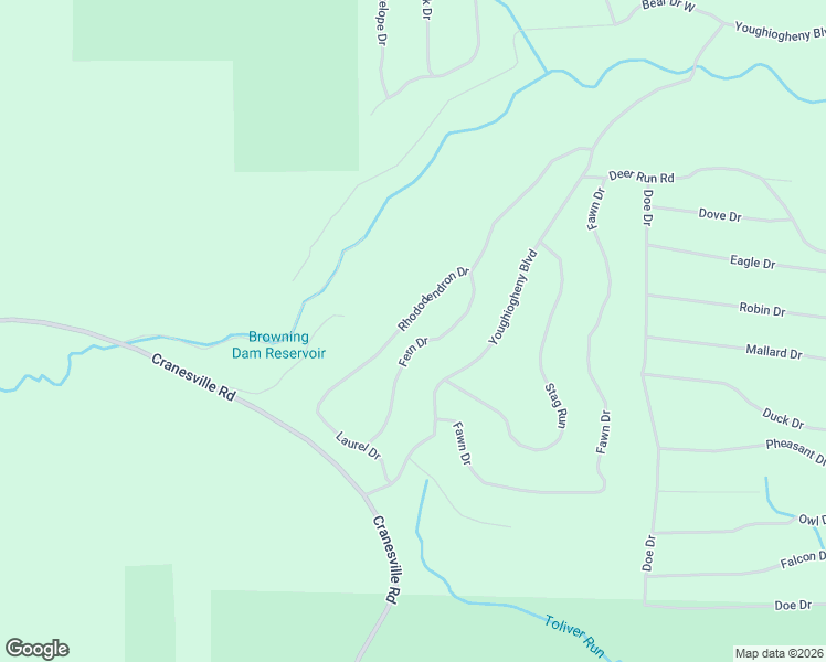 map of restaurants, bars, coffee shops, grocery stores, and more near 268 Rhododendron Drive in Terra Alta