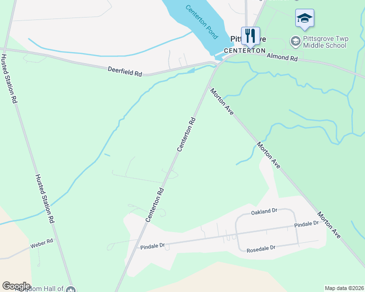 map of restaurants, bars, coffee shops, grocery stores, and more near 543 Route 553 in Pittsgrove