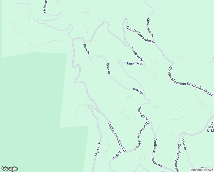 map of restaurants, bars, coffee shops, grocery stores, and more near 10855 Beas Drive in Conifer