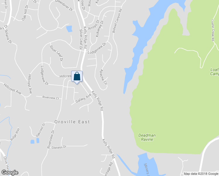 map of restaurants, bars, coffee shops, grocery stores, and more near 142 Apache Circle in Oroville