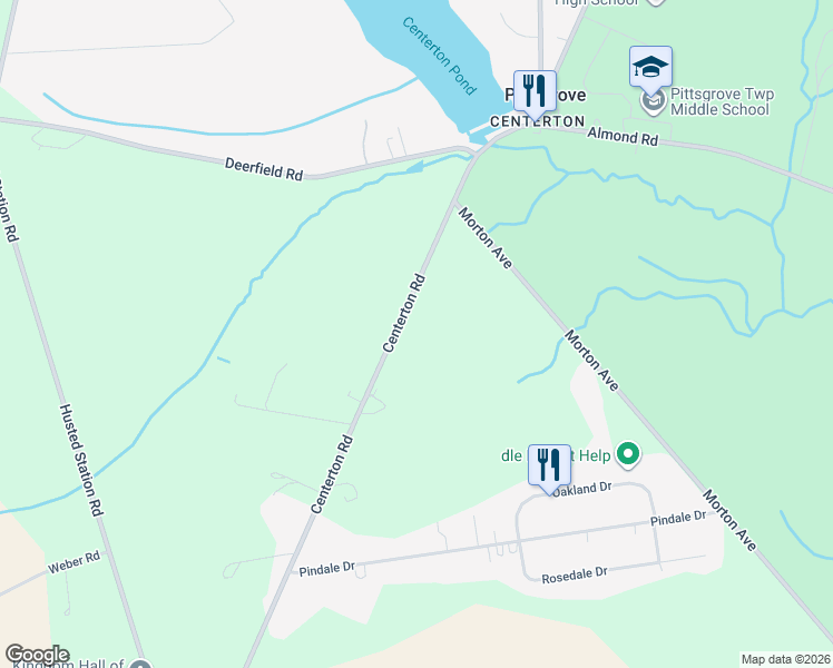 map of restaurants, bars, coffee shops, grocery stores, and more near 543 Route 553 in Pittsgrove