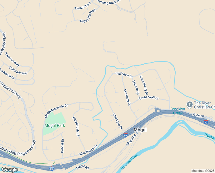 map of restaurants, bars, coffee shops, grocery stores, and more near 685 Cliff View Drive in Reno