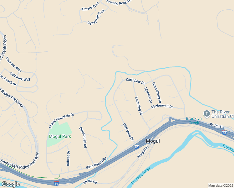 map of restaurants, bars, coffee shops, grocery stores, and more near 685 Cliff View Drive in Reno