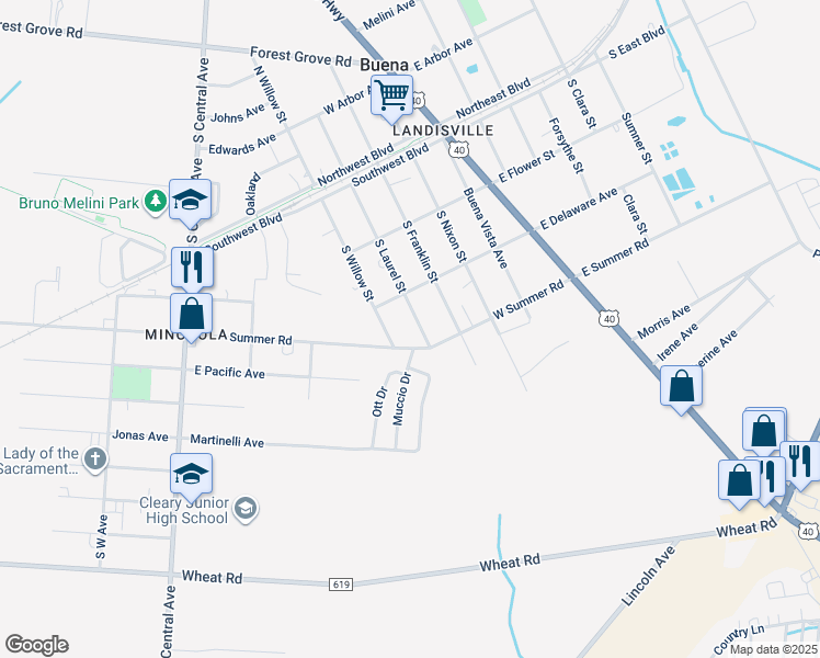 map of restaurants, bars, coffee shops, grocery stores, and more near 310 South Laurel Street in Landisville