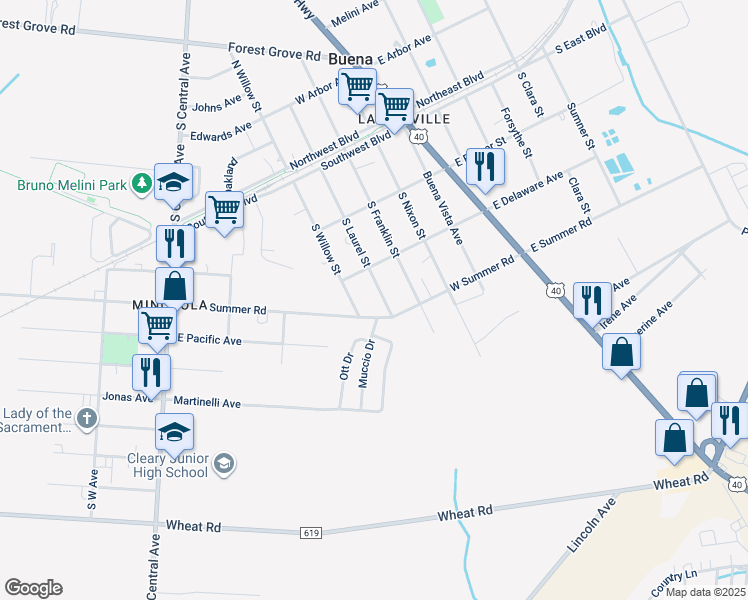 map of restaurants, bars, coffee shops, grocery stores, and more near 310 South Laurel Street in Landisville