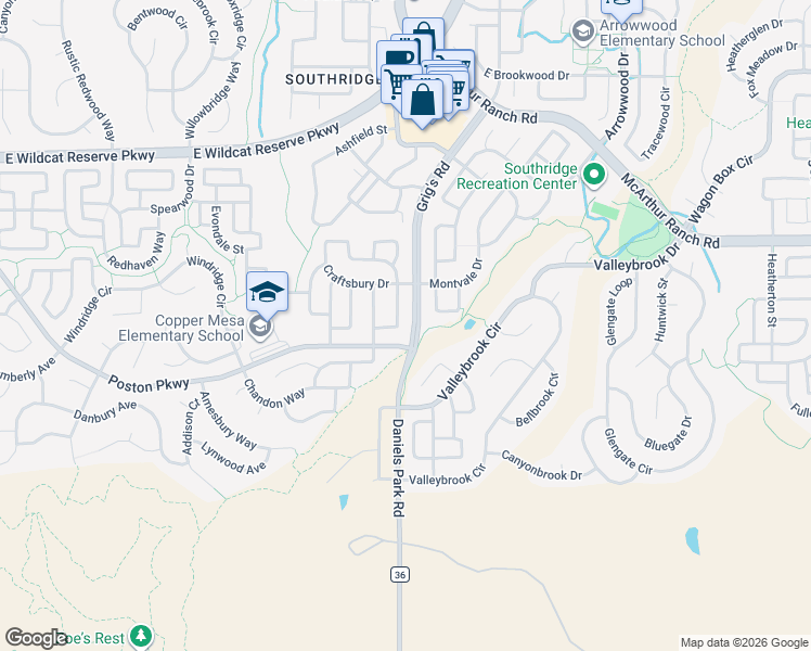 map of restaurants, bars, coffee shops, grocery stores, and more near 10836 Hickory Ridge Lane in Littleton