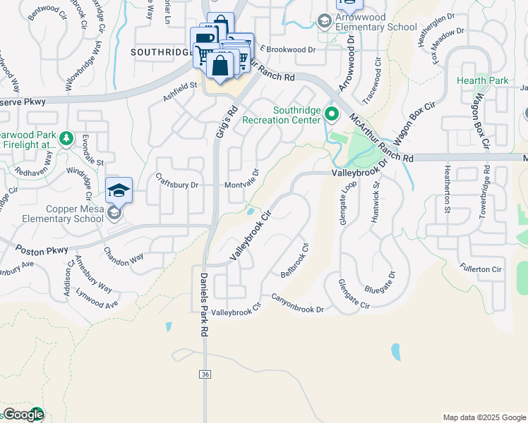 map of restaurants, bars, coffee shops, grocery stores, and more near 10892 Valleybrook Circle in Littleton