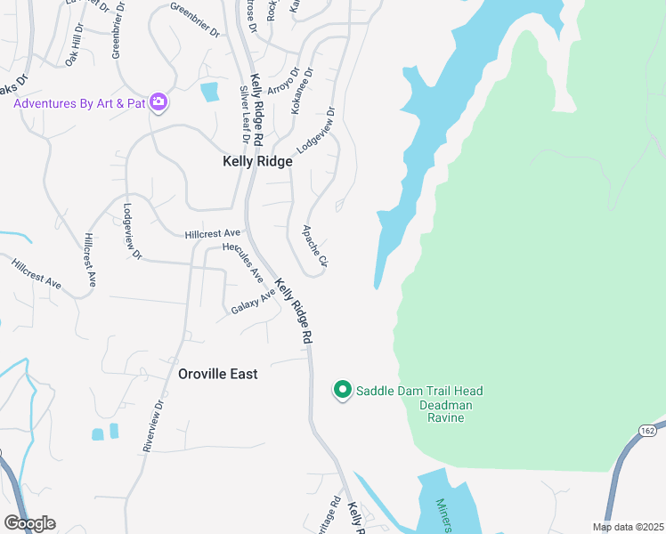 map of restaurants, bars, coffee shops, grocery stores, and more near 142 Apache Circle in Oroville