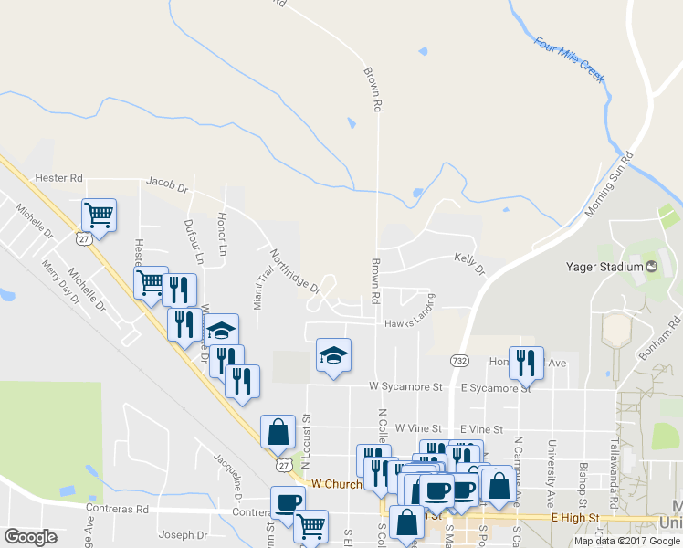 map of restaurants, bars, coffee shops, grocery stores, and more near 10 Indian Cove Circle in Oxford