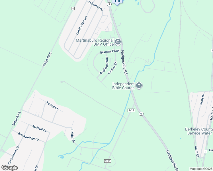 map of restaurants, bars, coffee shops, grocery stores, and more near 40 Salida Trail in Martinsburg