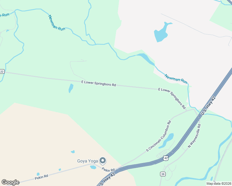 map of restaurants, bars, coffee shops, grocery stores, and more near 4609 East Lower Springboro Road in Waynesville