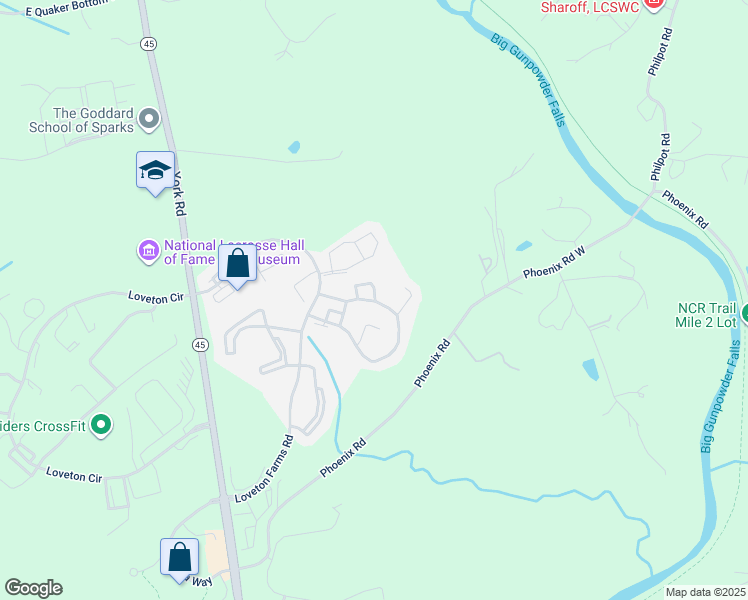 map of restaurants, bars, coffee shops, grocery stores, and more near 49 English Run Circle in Sparks Glencoe