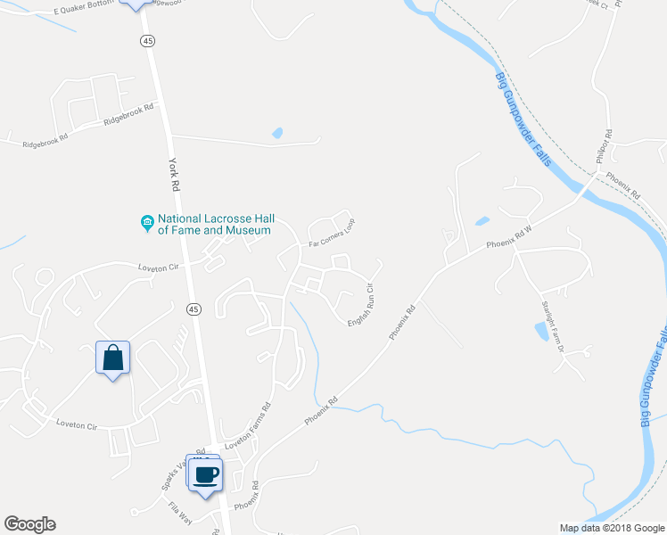 map of restaurants, bars, coffee shops, grocery stores, and more near 33 English Run Circle in Sparks Glencoe
