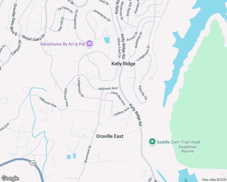 map of restaurants, bars, coffee shops, grocery stores, and more near 43 Hercules Avenue in Oroville