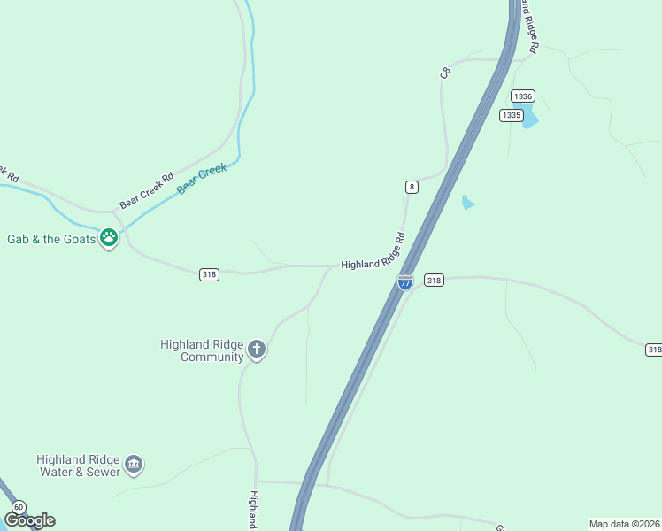 map of restaurants, bars, coffee shops, grocery stores, and more near 2535 Highland Ridge Road in Lowell