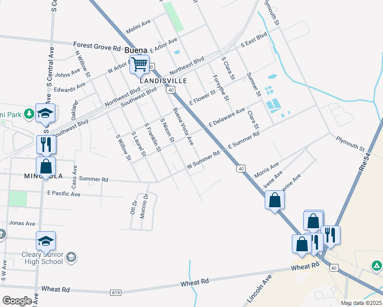 map of restaurants, bars, coffee shops, grocery stores, and more near 313 Buena Vista Avenue in Buena