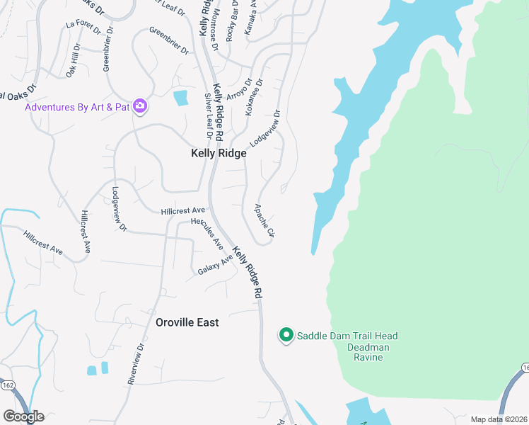 map of restaurants, bars, coffee shops, grocery stores, and more near 176 Apache Circle in Oroville