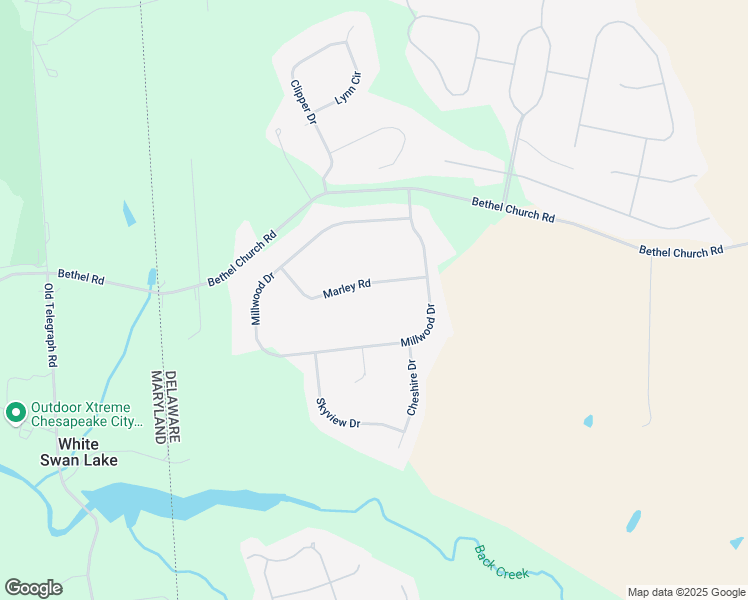 map of restaurants, bars, coffee shops, grocery stores, and more near 108 Marley Road in Middletown