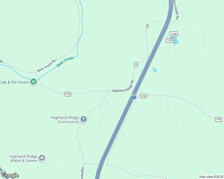 map of restaurants, bars, coffee shops, grocery stores, and more near 2535 Highland Ridge Road in Lowell