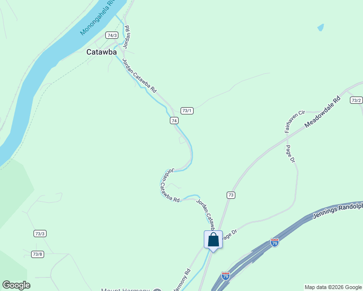 map of restaurants, bars, coffee shops, grocery stores, and more near 207 County Route 74 in Fairmont
