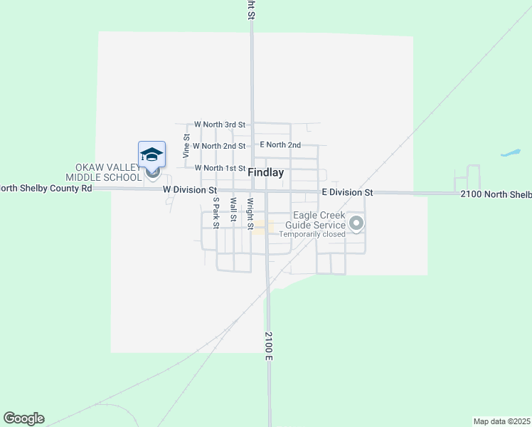 map of restaurants, bars, coffee shops, grocery stores, and more near 206 South Main in Findlay