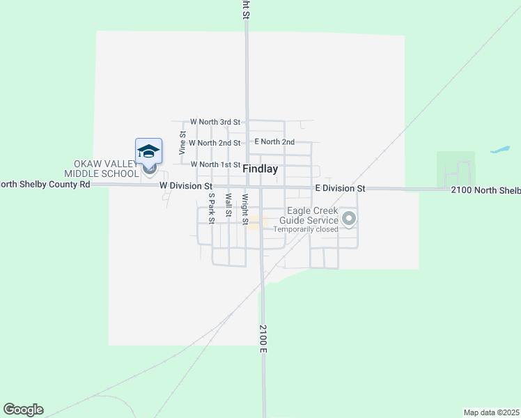 map of restaurants, bars, coffee shops, grocery stores, and more near 206 South Main in Findlay