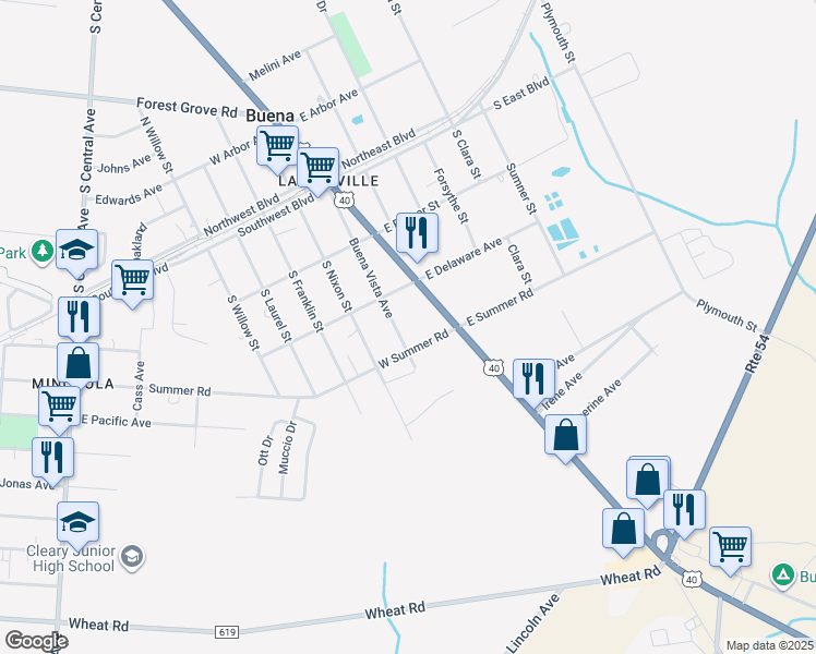 map of restaurants, bars, coffee shops, grocery stores, and more near 313 Buena Vista Ave in Buena