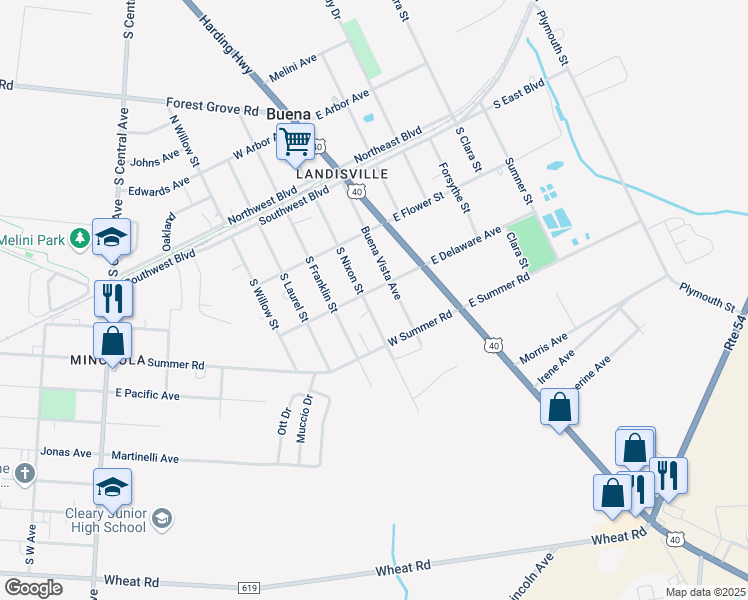 map of restaurants, bars, coffee shops, grocery stores, and more near 205 West Delaware Avenue in Landisville