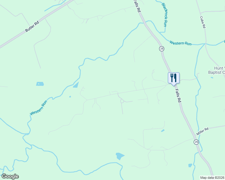 map of restaurants, bars, coffee shops, grocery stores, and more near 2310 Gadd Road in Cockeysville