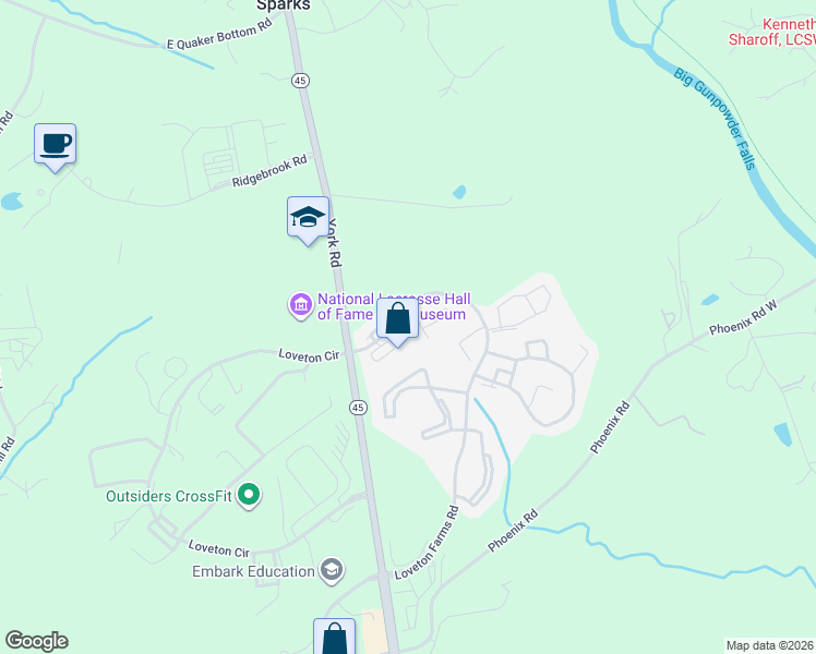 map of restaurants, bars, coffee shops, grocery stores, and more near 9 Glen Falls Path in Sparks