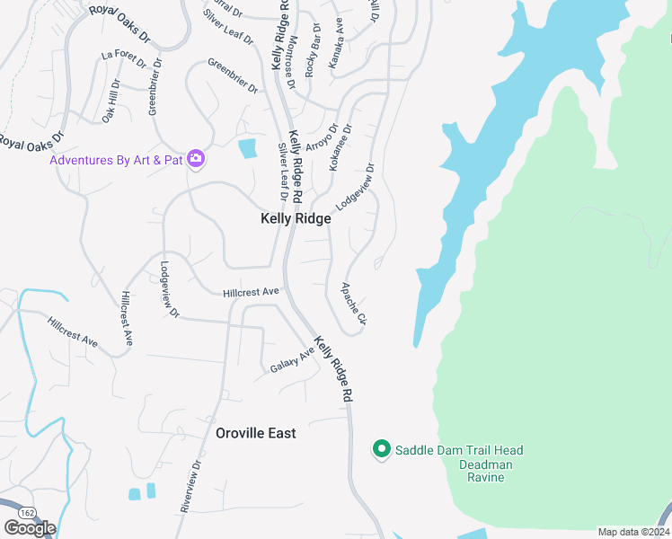 map of restaurants, bars, coffee shops, grocery stores, and more near 51 Apache Circle in Oroville