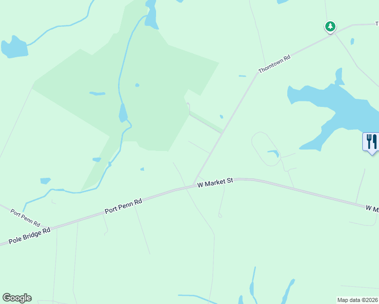 map of restaurants, bars, coffee shops, grocery stores, and more near 331 Thorntown Rd in Middletown