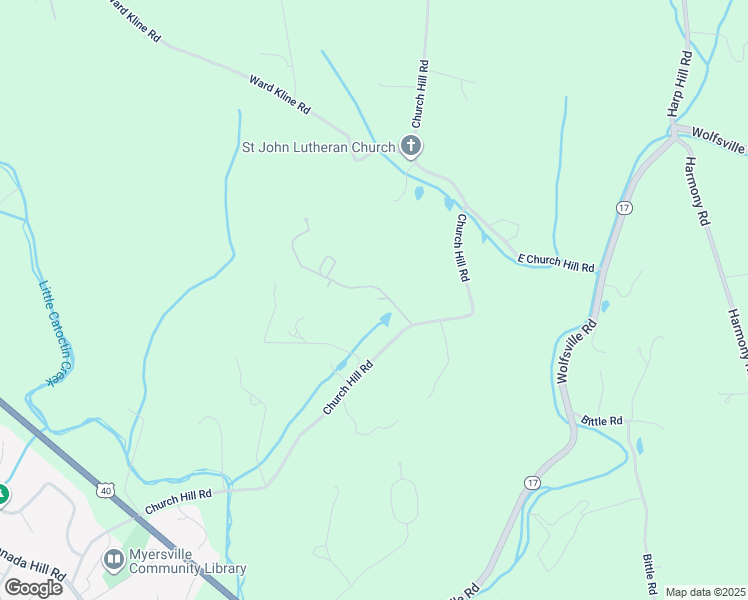map of restaurants, bars, coffee shops, grocery stores, and more near 10444 Church Hill Road in Myersville