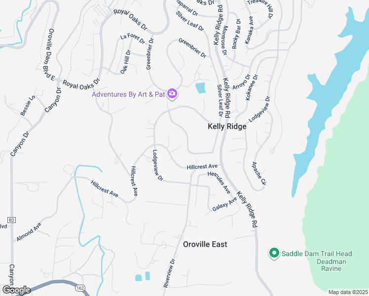 map of restaurants, bars, coffee shops, grocery stores, and more near 454 Silver Leaf Drive in Oroville