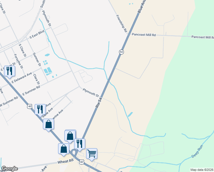 map of restaurants, bars, coffee shops, grocery stores, and more near 213 Blue Anchor Road in Buena