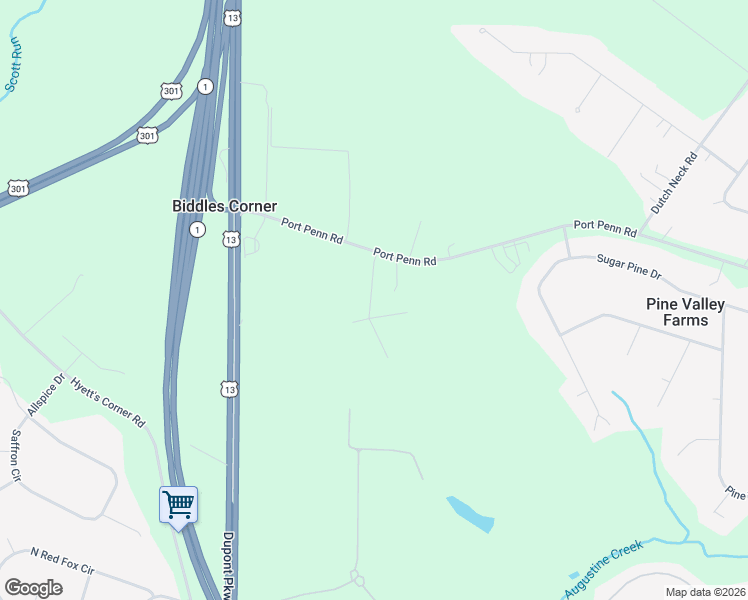 map of restaurants, bars, coffee shops, grocery stores, and more near 364 Port Penn Road in Middletown