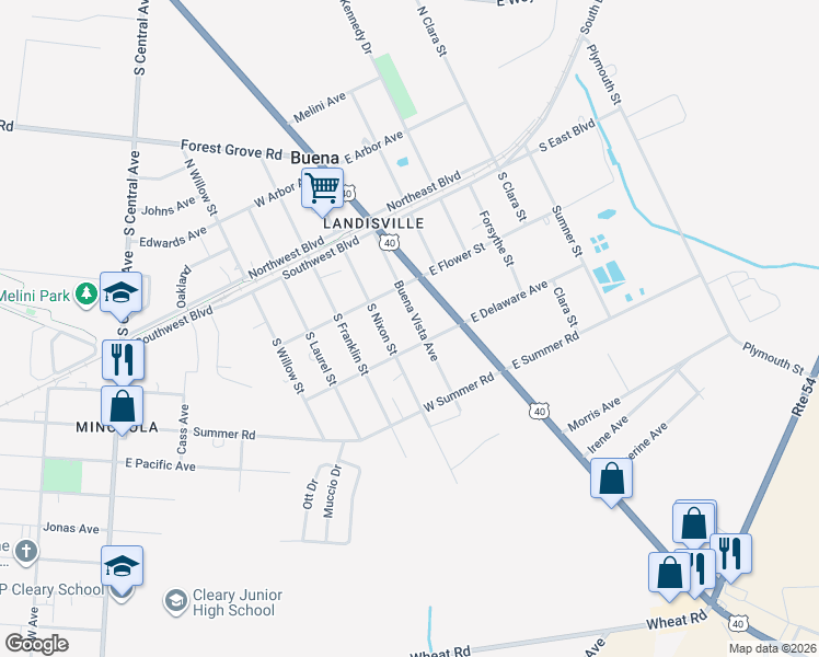 map of restaurants, bars, coffee shops, grocery stores, and more near 210 Buena Vista Avenue in Buena