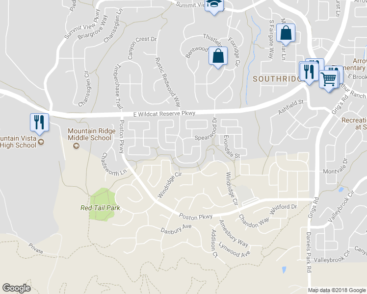 map of restaurants, bars, coffee shops, grocery stores, and more near 3027 Wood Briar Drive in Littleton