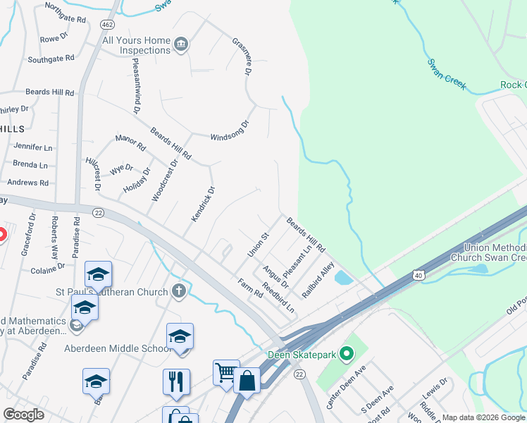 map of restaurants, bars, coffee shops, grocery stores, and more near 405 Devonshire Court in Aberdeen