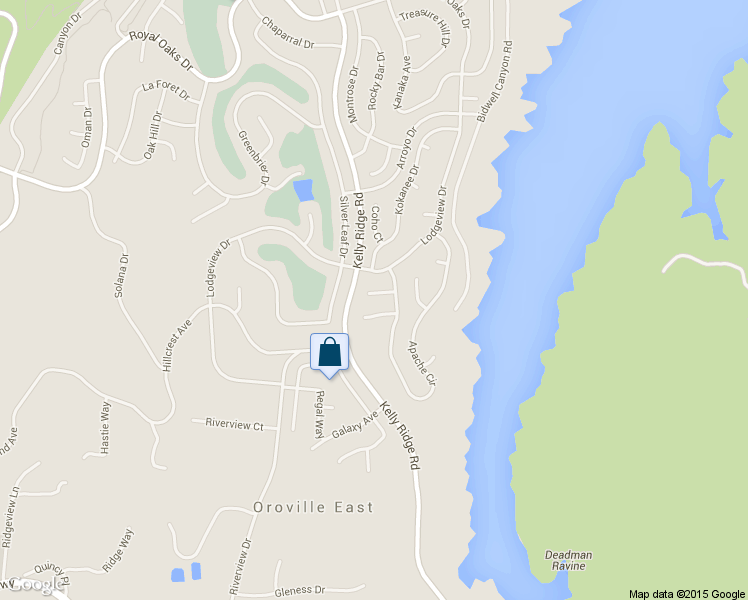 map of restaurants, bars, coffee shops, grocery stores, and more near 19 Shad Court in Oroville