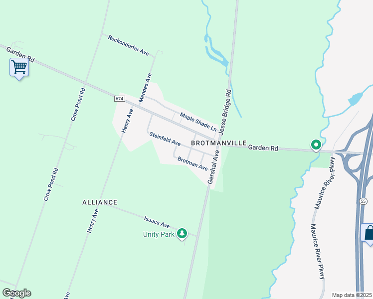 map of restaurants, bars, coffee shops, grocery stores, and more near 31 Steinfeld Avenue in Pittsgrove