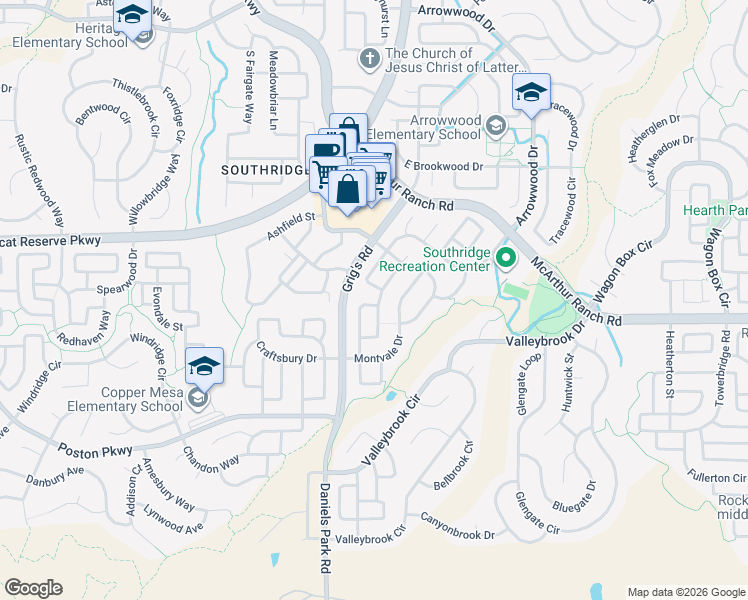 map of restaurants, bars, coffee shops, grocery stores, and more near 10684 Wynspire Way in Littleton
