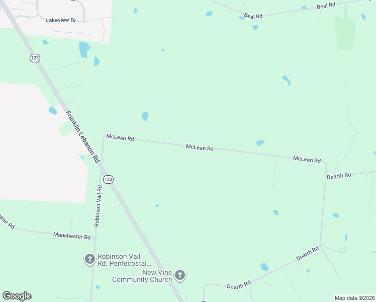 map of restaurants, bars, coffee shops, grocery stores, and more near 3569 McLean Road in Franklin