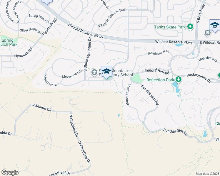 map of restaurants, bars, coffee shops, grocery stores, and more near 10661 Weathersfield Court in Littleton